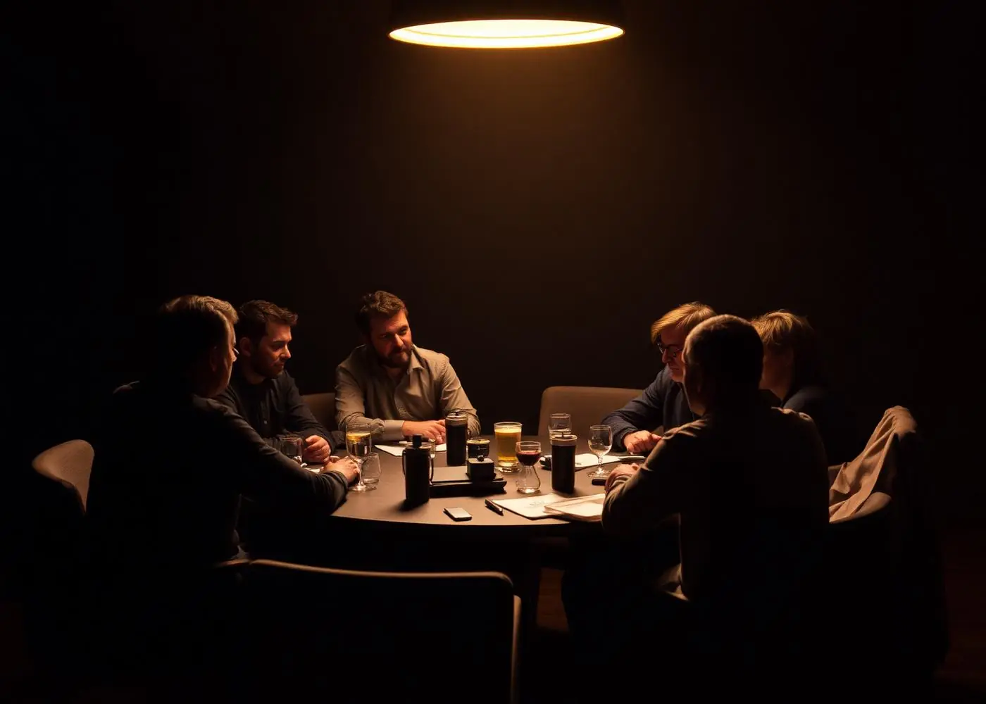 Creators working side by side in a dark hands-on AI media workshop